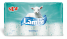 Туалетная бумага Lambi белая с бирюзовым тиснением 3-х сл. 8 рулонов (5 шт. в упаковке)